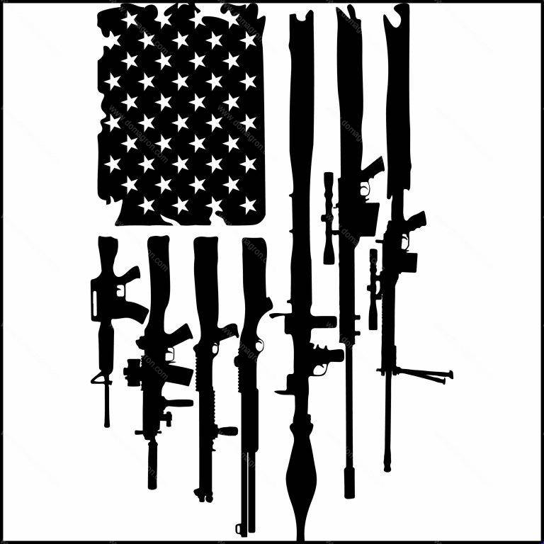 American Gun Flag Direct to Film (DTF) Heat Transfer N-304