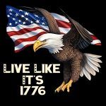 Live Like It's 1776 Patriotic Direct to Film (DTF) Heat Transfer U-354