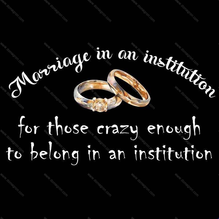 Marriage Is An Institution For Those Crazy Enough To Belong In An Institution Direct to Film (DTF) Heat Transfer S-283