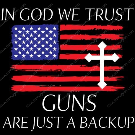 In God We Trust Guns Are Just A Backup Direct to Film (DTF) Heat Transfer N-420