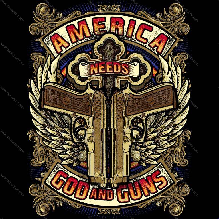 America Needs God And Guns Direct to Film (DTF) Heat Transfer U-503