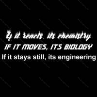 If It Reacts It Chemistry If It Moves It Biology If It Stays Still Its Engineering Metal Photo F-508