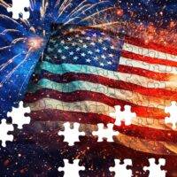 Fireworks With Flag 6 Jigsaw Puzzle