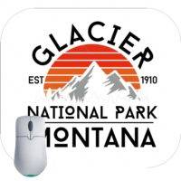 Retro Glacier National Park Mouse Pad