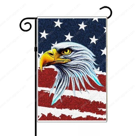 Eagle With Flag Background Garden Flag