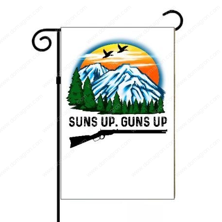 Suns Up Guns Up Garden Flag