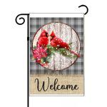 Christmas Cardinal Welcome Garden Flag