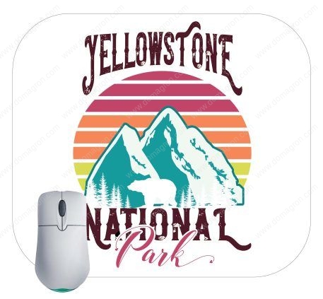 Yellowstone National Park Bear Scene Mouse Pad