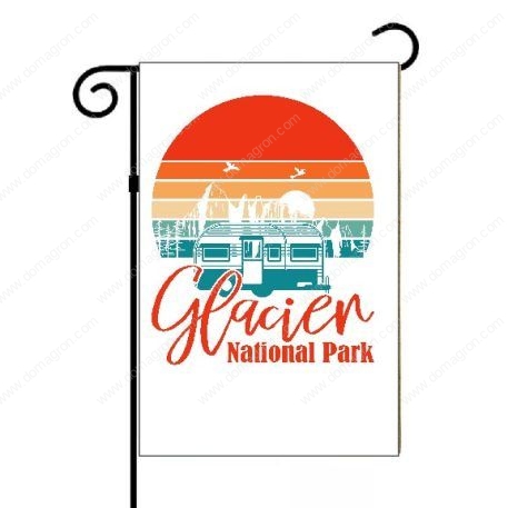 Glacier National Park Camping Scene Garden Flag