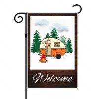 Welcome Mini Camper Garden Flag