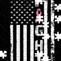 Breast Cancer Fight Flag Jigsaw Puzzle