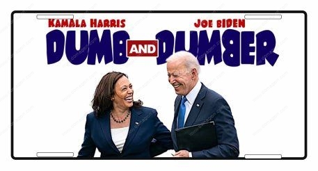 Joe Biden Kamala Harris Dumb and Dumber License Plate