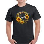 Bride Tribe Bridal Party Sunflower Wreath Shirt F-606