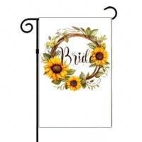 Bride Tribe Bridal Party Wreath Sunflower Garden Flag