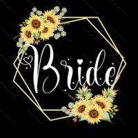 Bride Trible Bridal Party Sunflower Bouquet Direct to Film (DTF) Heat Transfer F-607