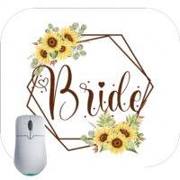 Bride Trible Bridal Party Sunflower Bouquet Mouse Pad