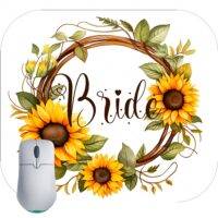 Bride Tribe Sunflower Wreath Bridal Party Mouse Pad