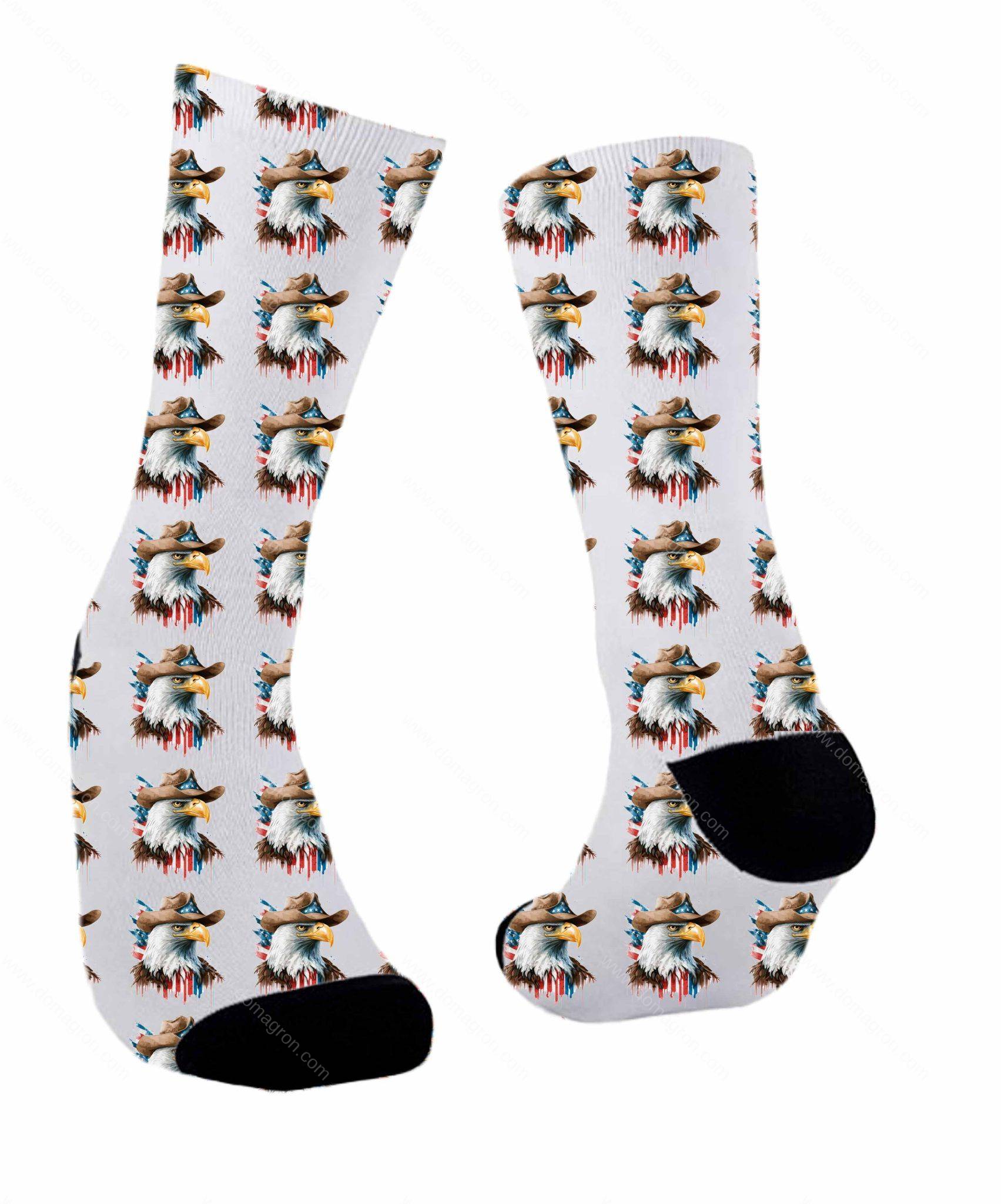PATRIOTIC EAGLE LOGO MID CALF SOCK - BLACK main image 0