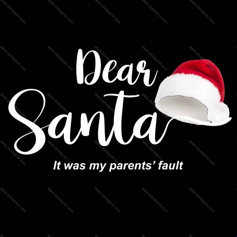 Dear Santa It Was My Parents' Fault Christmas Direct to Film (DTF) Heat Transfer F-609