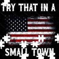 Try That In A Small Town Color Flag Jigsaw Puzzle U-630