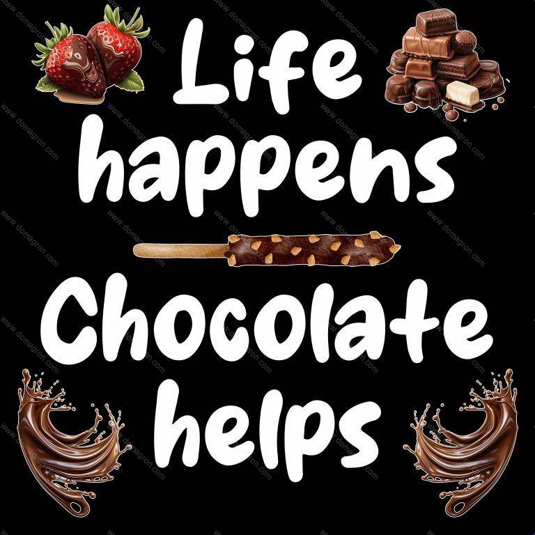 Life Happens Chocolate Helps Direct to Film (DTF) Heat Transfer S-644