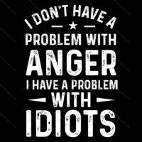 I Don't Have A Problem With Anger I Have A Problem With Idiots Direct to Film (DTF) Heat Transfer S-654