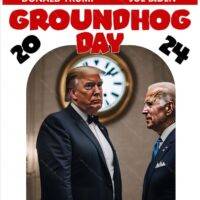 Trump Biden Groundhog Day Metal Photo T-674