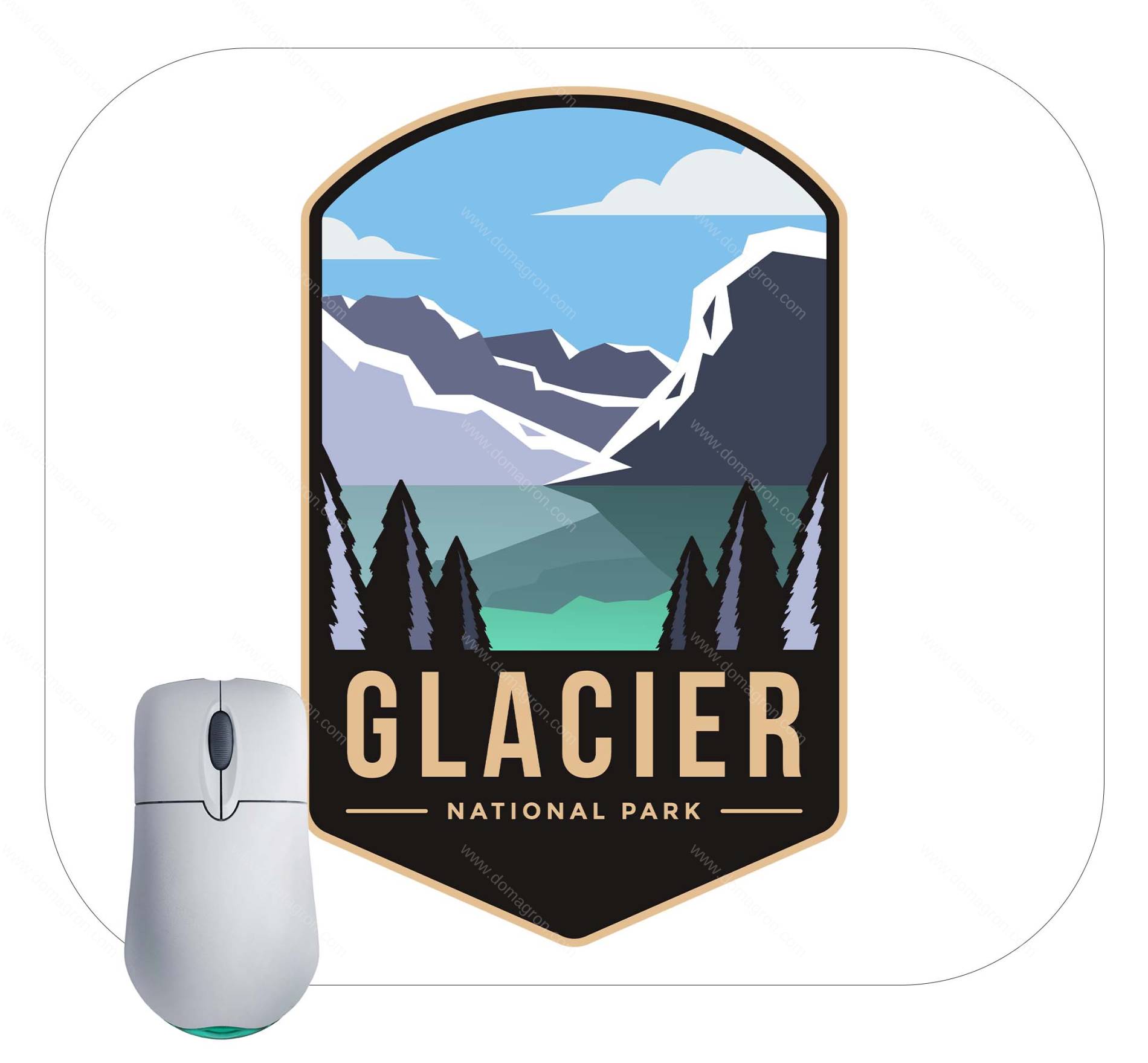 Glacier National Park Emblem Mouse Pad K-687