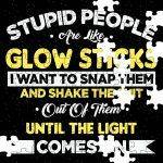 Stupid People Are Like Glowsticks Jigsaw Puzzle S-684
