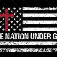 One National Under God Flag License Plate U-720