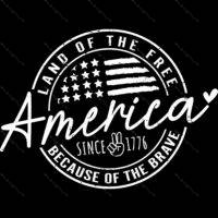 America Land Of The Free Direct to Film (DTF) Heat Transfer U-718