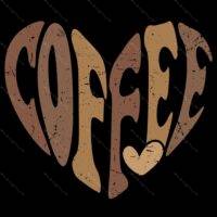 Coffee Heart Coffee Lovers Direct to Film (DTF) Heat Transfer U-729