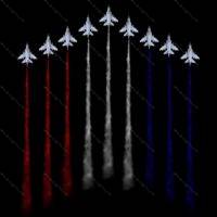 Red White Blue Air Force Flyover Direct to Film (DTF) Heat Transfer U-721