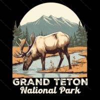 Grand Teton National Park Direct to Film (DTF) Heat Transfer K-747