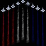 Red White Blue Air Force Flyover Metal Photo U-721