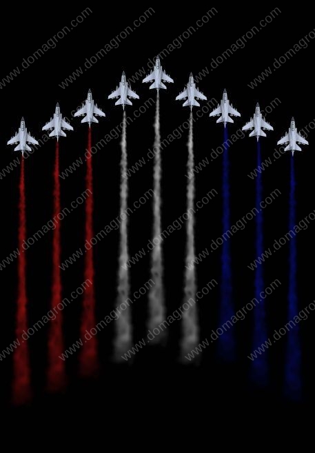 Red White Blue Air Force Flyover Metal Photo U-721