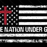 One National Under God Flag Metal Photo U-720