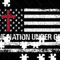 One National Under God Flag Jigsaw Puzzle U-720