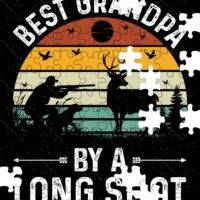 Best Grandpa By A Long Shot Hunting Jigsaw Puzzle F-760