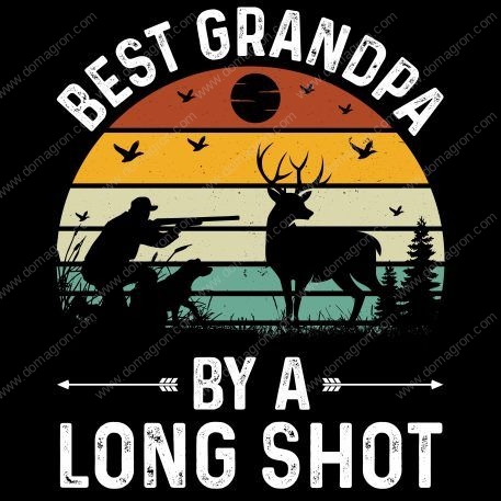 Best Grandpa By A Long Shot Hunting Direct to Film (DTF) Heat Transfer F-760