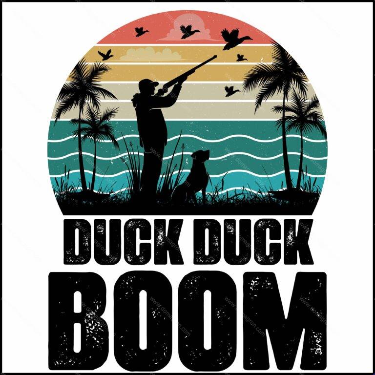 Duck Duck Boom Hunting Direct to Film (DTF) Heat Transfer N-763
