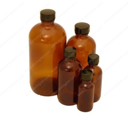 Amber Glass Bottle Boston Round Bottle For Liquids Essential Oils Fragrance Oils Aroma Oils With Phenolic Cap