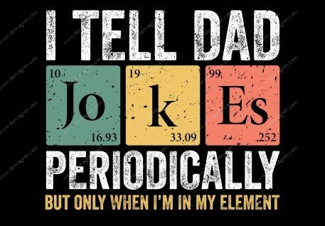 I Tell Dad Jokes Periodic Element Table Metal Photo F-779