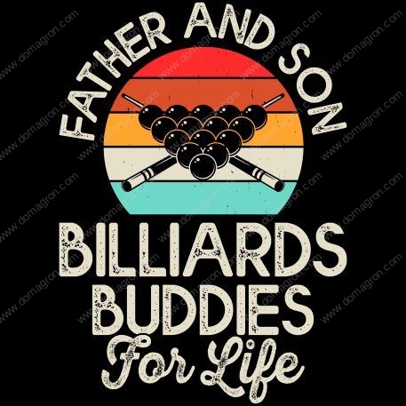 Father and Son Billiards Buddies Direct to Film (DTF) Heat Transfer S-717