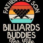 Father and Son Billiards Buddies Metal Photo S-717