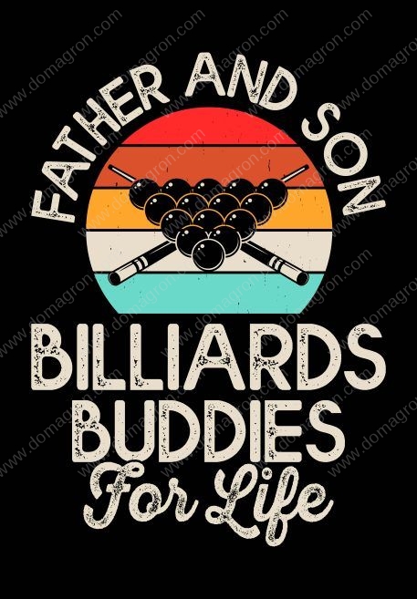 Father and Son Billiards Buddies Metal Photo S-717