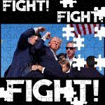 Trump Fight Failed Assassination Attempt Puzzle T-792