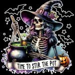 Time To Stir The Pot Halloween Direct to Film (DTF) Heat Transfer H-802