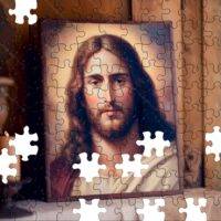 Jesus Photo on a Mantle Jigsaw Puzzle