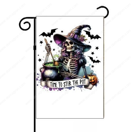 Time To Stir The Pot Halloween Garden Flag H-802